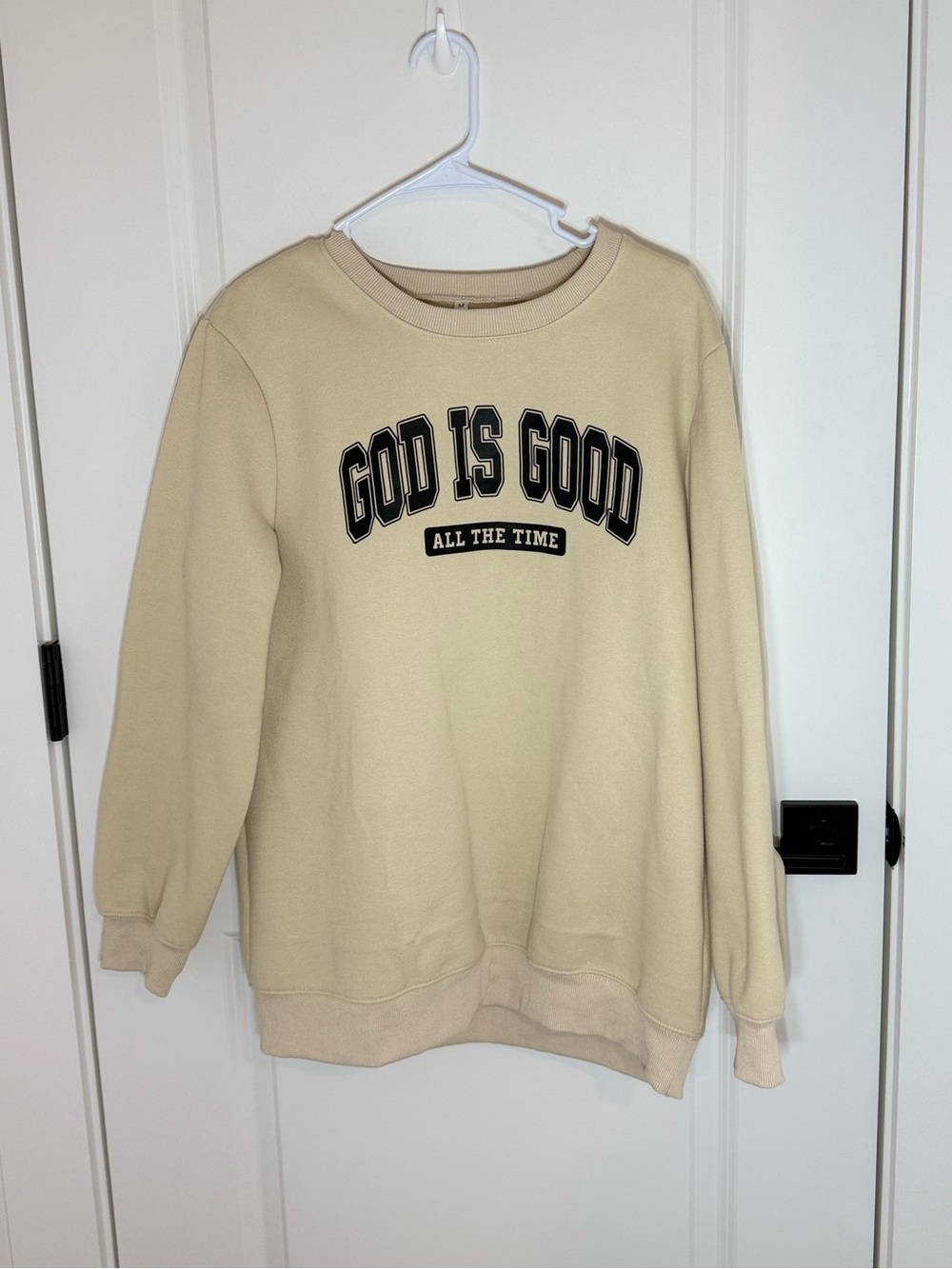 God Is Good Beige Crewneck Sweatshirt